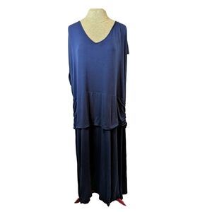 Torrid sz6 (6X) blue super soft midi ruched dress GUC